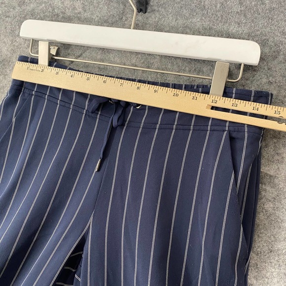 Athleta Jogger Pants 4 Petite Navy Blue Striped Midtown Ankle High Rise - Picture 7 of 15